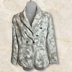 Abbey Glass Women's Double-Breasted snakeskin pattern Blazer — Size XS